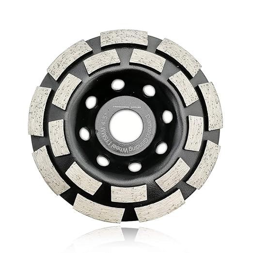 SHDIATOOL 4-1/2 Inch Double Row Diamond Grinding Cup Wheel for Concrete Granite Marble Masonry Brick Fits 7/8 Inch Arbor