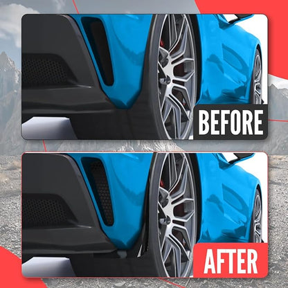BILLFARO Extended Rear Splash Guards Mud Flaps,ABS Plastic Wheels Rock Guards Mudflap Fender Mudguard Mud Guards Protector ﻿Accessories for Corvette C8 Z06 2023+ for C8 E-Ray 2024+