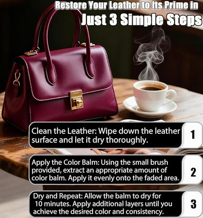 UP22YOU Leather Recoloring Balm, Maroon Vinyl Leather Color Restorer, Leather Repair Kit for Car Interior, Leather Paint, for Furniture Seat, Shoe Polish