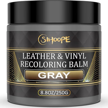 2025 New Advanced Leather Recoloring Balm,Gray Leather Repair Kit for Furniture,Leather Dye Filler,Couch Paint and Repair,Leather Color Restorer for Couches,Leather Scratch Remover for Car Interior