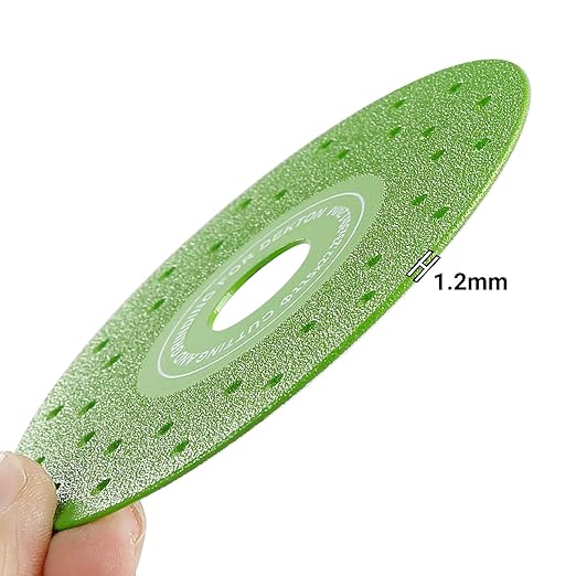 LOZLIN 3PCS 115MM Vacuum Brazed Ultra-Thin Multi-Pore Flat Abrasive Sheet Disc for Porcelain Glass Ceramic Tile Granite Marble Diamond Saw Blade (Green Porous, 10)