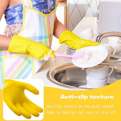 Gandeer 36 Pair Reusable Household Gloves Long Rubber Dishwashing Gloves Kitchen Cleaning for Dishes Clean Gardening