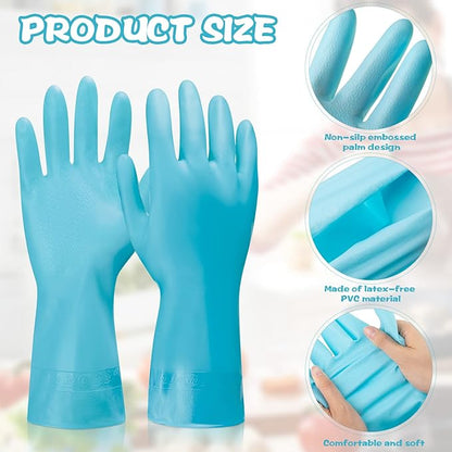 Gandeer 36 Pair Reusable Household Gloves Long Rubber Dishwashing Gloves Kitchen Cleaning for Dishes Clean Gardening
