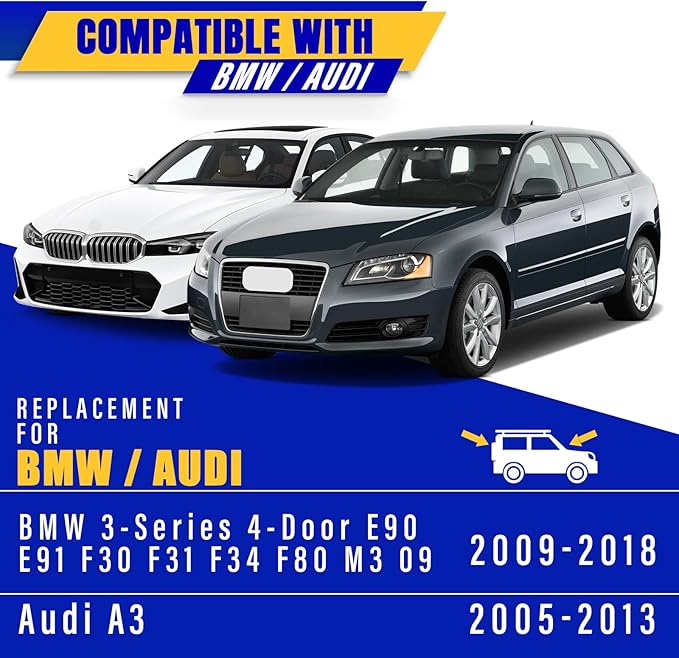 2 wipers Replacement for BMW 3-Series 4-Door E90 E91 F30 F31 F34 F80 M3 09/2009-2018 Audi A3 2005-2013, Windshield Wiper Blades Original Equipment Replacement - 24"/19" (Set of 2) Pinch Tab