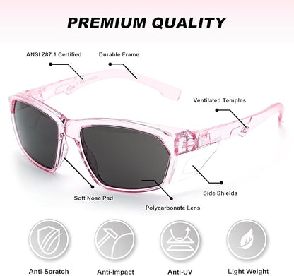 ProtectX Classic Safety Glasses, Anti-Fog Scratch Resistant Lenses, Protective Eyewear for Work, Indoor/Outdoor, ANSI Z87.1