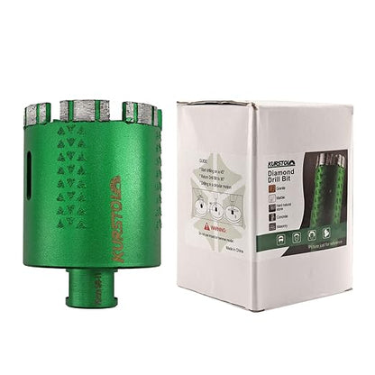 KURSTOL Diamond Core Drill Bits - 2pcs 3 Inch with 58-11 Thread Granite Hole Saw Dry or Wet Drilling Hard Stone Marble Concrete Quartz Countertop Laser Welded Masonry Coring(75mm)
