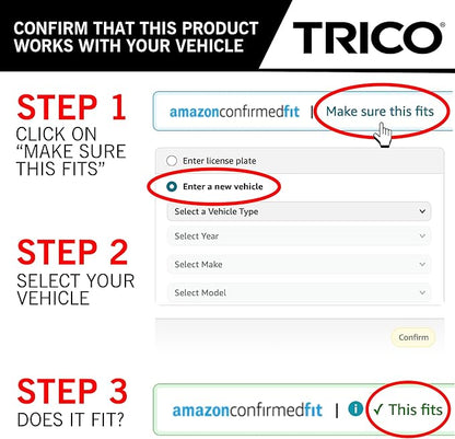 TRICO Diamond 19" + 18" Premium Automotive Replacement Windshield Wiper Blades (Set of 2), Passenger and Driver Side All-Weather Beam Wiper Blades for Select Vehicle Models