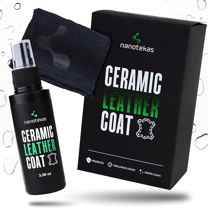 Nanotekas Premium Ceramic Leather Coating – Professional Leather Shield & Protector for Car Seats, Tesla Vegan Leather, Interior, Furniture, Shoes – Nano Technology Long-Lasting Leather Care