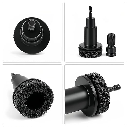 Wheel Hub Resurfacing Kit with 10 Grinding Pads, 1 Car Wash Mitt & 2 Polishing Sponges for Automotive Maintenance, Quick Rust Removal for Lug Studs and Rotors, Fits 1/2” Wrenches or Electric Drill