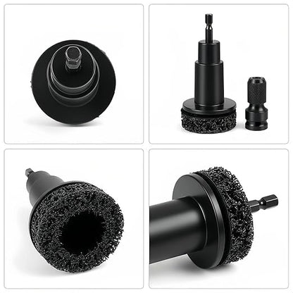 Wheel Hub Resurfacing Kit with 10 Grinding Pads, 1 Car Wash Mitt & 2 Polishing Sponges for Automotive Maintenance, Quick Rust Removal for Lug Studs and Rotors, Fits 1/2” Wrenches or Electric Drill