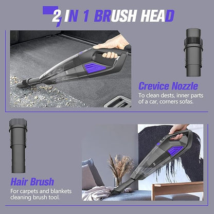 ATONEP Handheld Vacuum Cordless Cleaner,Powerful Portable and Dust Buster Hand Vcauum Rechargeable with Large-Capacity Battery for CarPetOfficeHome (Purple)