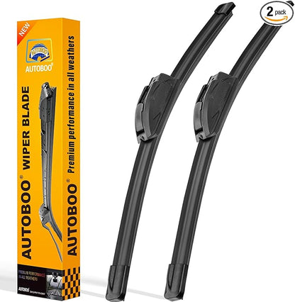 AUTOBOO 22" and 20" Windshield Wipers Blades (Pack Of 2),OEM Quality Premium All-Seasons Wiper blades,Stable and Quiet Armor wiper blades