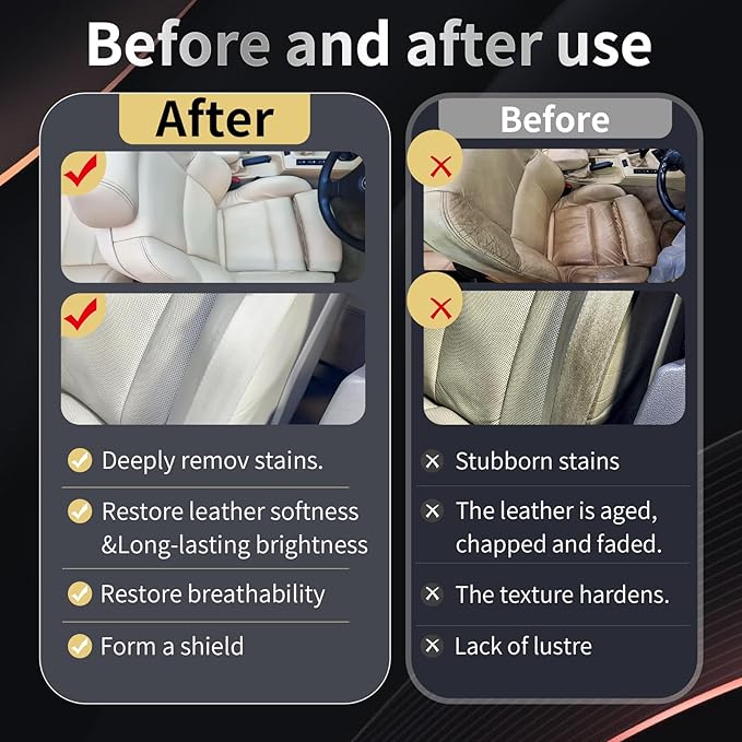 AirTighT Graphene Leather Cleaner and Conditioner Care Kit,Ultraviolet Protection Car Interior Seat Boot Shoe Cleaner Furniture Couch Conditioner, Safe of Leather
