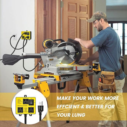 Automatic Vacuum Switch, Ortis Vacuum Switch for More Power Tools, Delay Vacuum On/Off to Prevent Circuit Overload and Tripping, Keep Your Workplace Cleaner, Better for Your Lung