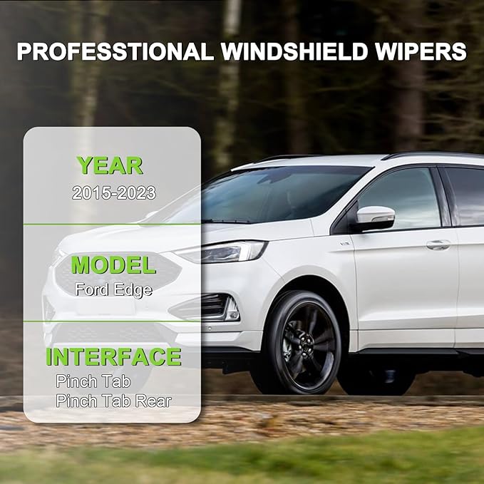 PARRATI® Windshield Wipers for Ford Edge 2015-2023,28"+28" Front and 14" Rear,OEM Replacement Wiper Blades,Quiet & Streak-Free(Set of 3)