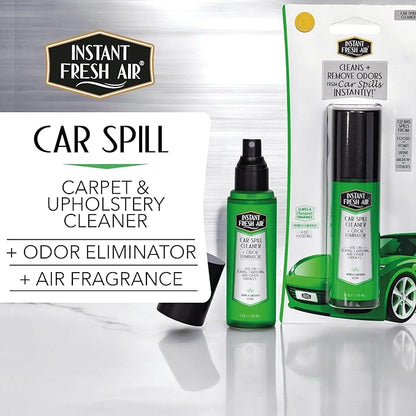 Advanced CAR SPILL Upholstery Cleaner & Odor Eliminator, Car Interior Cleaner with NoxBan & Natural Enzymes, Safe for Pets & Family, Ideal for Cars, Boats, RVs, Vanilla Scent 4 Oz. - INSTANT FRESH AIR