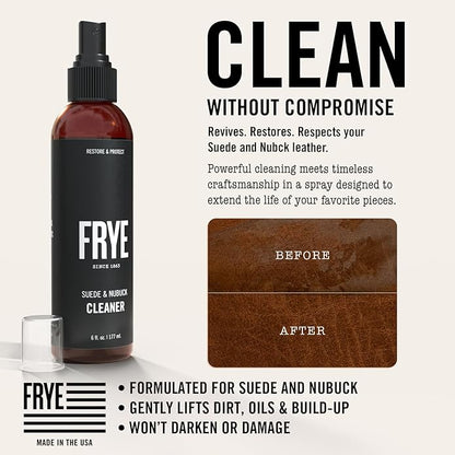 Frye Suede & Nubuck Cleaner: Non-Toxic & Made in the USA. Clean and Restore Suede & Nubuck Shoes, Boots, Jackets, Bags, Purses and More. Safe for Any Color & White
