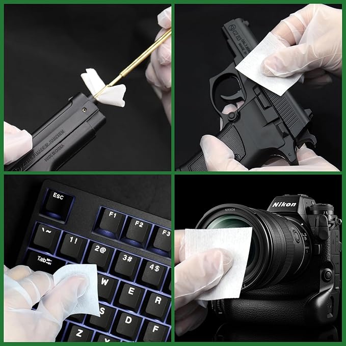 ILANSIN 3000/1500PCS Gun Cleaning Patches+CLP Oil,2"x2" Lint Free Gun Cleaning Cloth,Professional Wipes for Shot Pistol/All Caliber of Firearms.Store in Box Can Store Gun Cleaning Kit,Choose Your Set