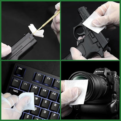 ILANSIN 3000/1500PCS Gun Cleaning Patches+CLP Oil,2"x2" Lint Free Gun Cleaning Cloth,Professional Wipes for Shot Pistol/All Caliber of Firearms.Store in Box Can Store Gun Cleaning Kit,Choose Your Set