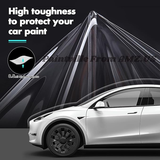 Paintville for Tesla Model Y 2020-2024 TPU PPF HD Clear Paint Protective Film Custom Fit Anti Scratch Self Healing Shield Guard Tesla Finishing Accessories for Headlight Fog Light