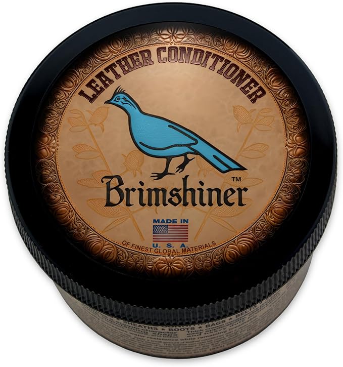 Brimshiner Leather Conditioner - for Heavy Duty Leather Gear, Boots, Bags, and More (8.5 fl oz)
