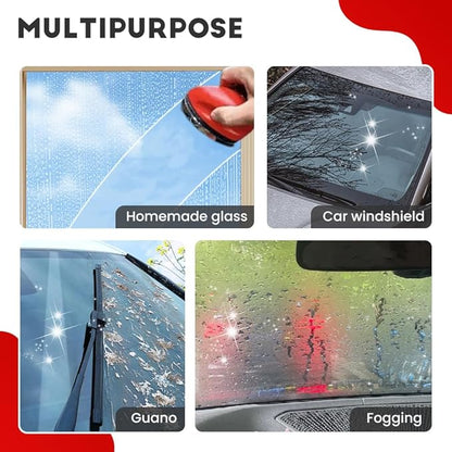 Automotive Oil Film Cleaning Brush, Car Glass Oil Film Cleaner Glass Cleaning Board Cleaning Wipe Windshield Cleaner, Glass Oil Film Remover for Windshield Improves Clarity Visibility (2, Red)