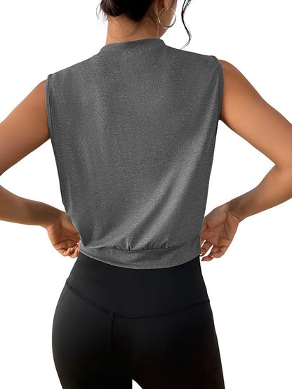 SOFIA'S CHOICE Women Workout Crop Tank Tops Cropped Sleeveless Muscle Shirt Gym Yoga Running