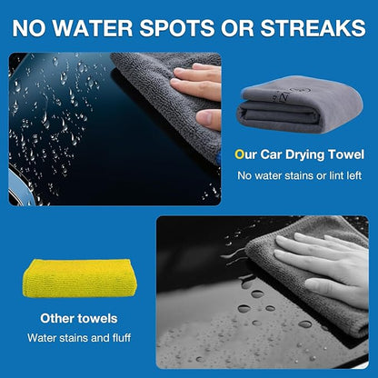 71"X 24" Extra Large Microfiber Towel for Car,Ultra Absorbent Car Washing Cloth,Designed Specifically for Fast Drying Cars,No Shedding,No Streaks, Scratches or Water Spots (Grey)
