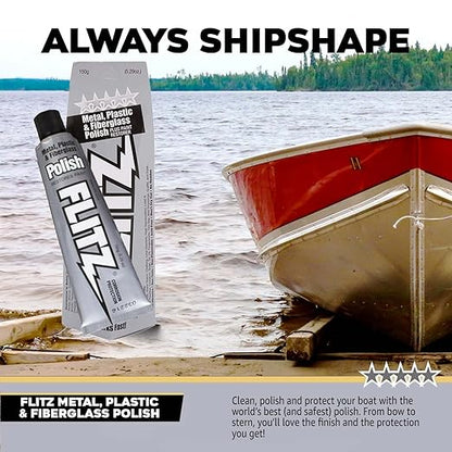 Flitz Multi-Purpose Metal Polish Paste - 5.29oz Tube of USA-Made Chrome Polish - Works on Stainless Steel, Aluminum, Plastic, Jewelry and Cars - Non-Abrasive Cleaner & Rust Remover (1 Pack)