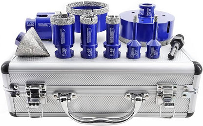 SHDIATOOL Diamond Tile Drill Bits Set,Porcelain Hole Saw, Cutter for Marble Ceramic Granite 10pieces(6/6/20/25/35/50/75/100mm/2 inch)