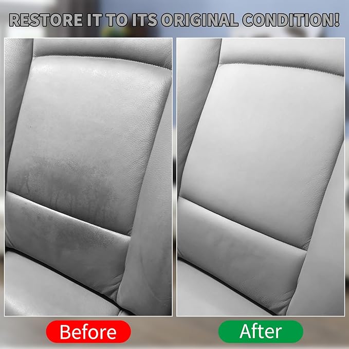 BSCPAM Gray Leather Recoloring Balm,Leather Couch Scratch/Stain Remover,Leather Repair kit for Vinyl Furniture and Car Interior,Leather Dye Paint for Scratched and Faded Leather Couches