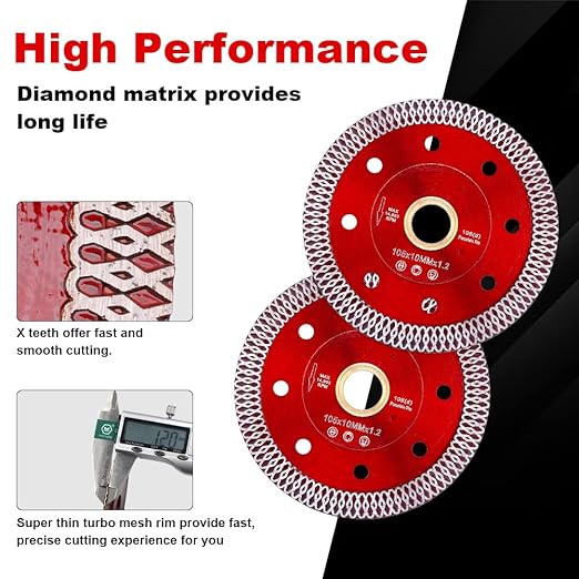 4inch Super Thin Diamond Porcelain Blade for Cutting Porcelain Tile Granite Marbles (DC-SXSB01-2pc)……