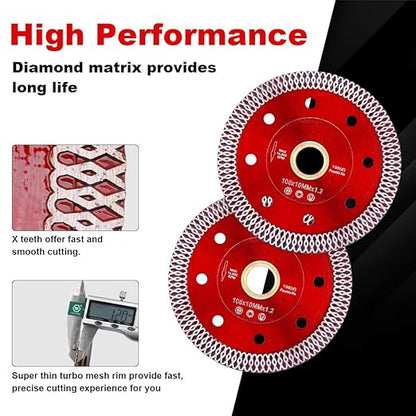 4inch Super Thin Diamond Porcelain Blade for Cutting Porcelain Tile Granite Marbles (DC-SXSB01-2pc)……
