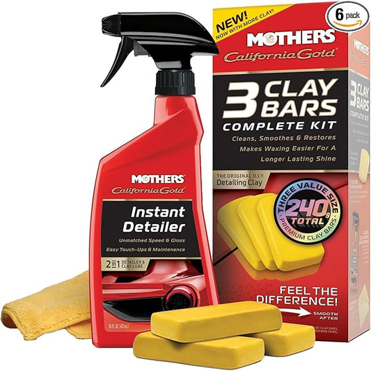 Mothers 07240-6 California Gold Clay Bar System, (Pack of 6)