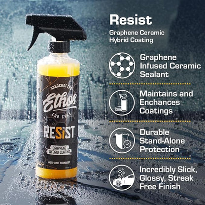 Ethos Resist - UV Ceramic Coating for Cars - Reduces Water Spotting - Enhances Coatings - Graphene Ceramic Coating Protection for Car, Boat, RV, Truck