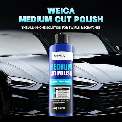 2-Step Polishing Kit, 32oz - Medium Cut Polish & Ultra Fine Glaze for Swirl Removal & Mirror Shine - Perfect Paint Correction & Finishing System - Safe for All Car Paint - Use with DA Polisher