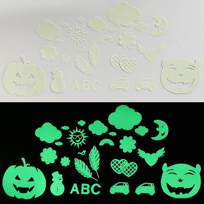 Extra Bright Glow in The Dark (Photoluminescent) Papers, Strong Adhesive, DIY Stickers for Stairs, Light Switch, Furniture, Night Safety, Wall, Ceiling and Bedroom Decoration, A5 Size* 6 Sheets