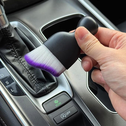 Car Detailing Brush, Soft Bristle Cleaning Brush, Scratch-Free Auto Duster Tool for Dashboard, Air Vents, Leather & Interior Cleaning (Black&Purple)