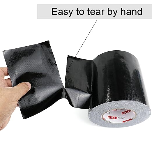 Wide Duct Tape, Industrial Grade 30Yards (90 ft) Wide Tape 5'' Duct, 9 Mil Heavy-Duty, Waterproof, Strong, Flexible, No Residue, for Crafts & Home Improvement (Black, 5'' x 90ft)