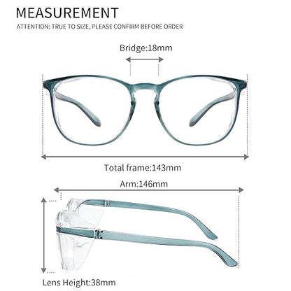 Alsenor Safety Glasses Anti Fog Goggles Protective Eyewear Blue Light Blocking Anti Dust UV Protection Glasses For Men Women (2 Pack (New Blue + Black))