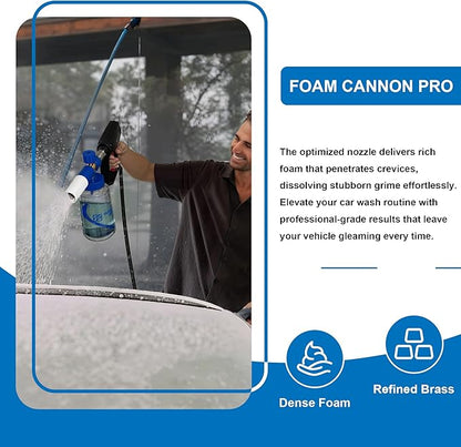 Foam Cannon Pro, Wide Mouth Soap Cannon for Power Washer, Car Wash High Pressure Snow Foam Cannon Lance for Detailing, 1/4" Quick Connector