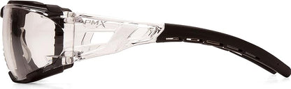 Pyramex Safety Fyxate Safety Glasses, Clear H2MAX Anti-Fog Lens with Foam Padding