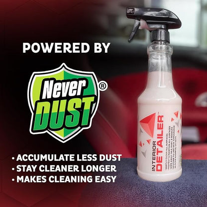 MAXL® Interior Car Cleaner Detailer Spray with NeverDust® Technology Formula (20oz, 6 Pack) - Repels Dust, Wipes Oil, Residue with Matte Finish for Leather, Dash, Trim & Screens - Safe on All Surfaces