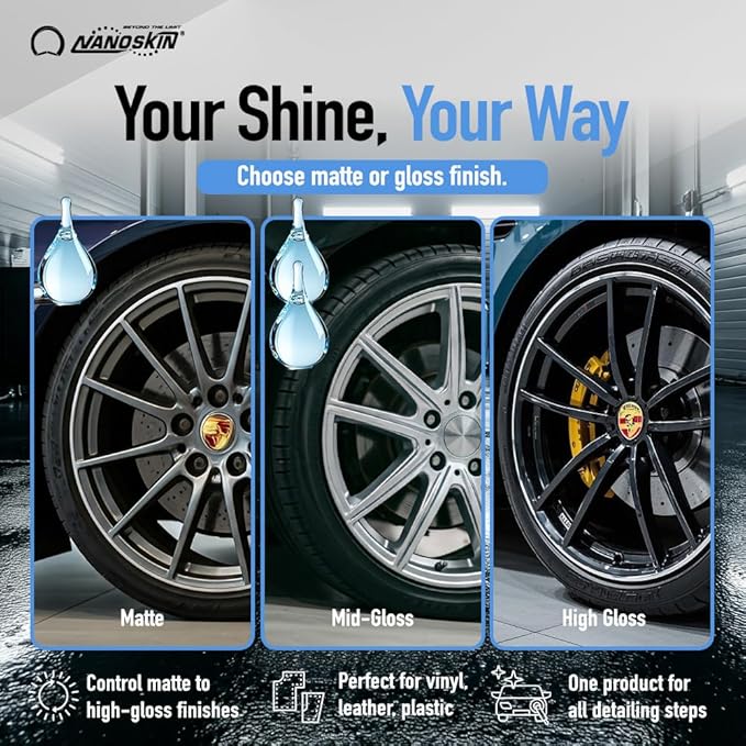 Nanoskin BLUE DRESS Premium Dressing 16 Oz. - Sprayable Interior & Exterior Dressing for Car Detailing | Works on Tire, Vinyl, Rubber, Plastic & Trim | Safe for Cars, Trucks, Motorcycles, RVs & More