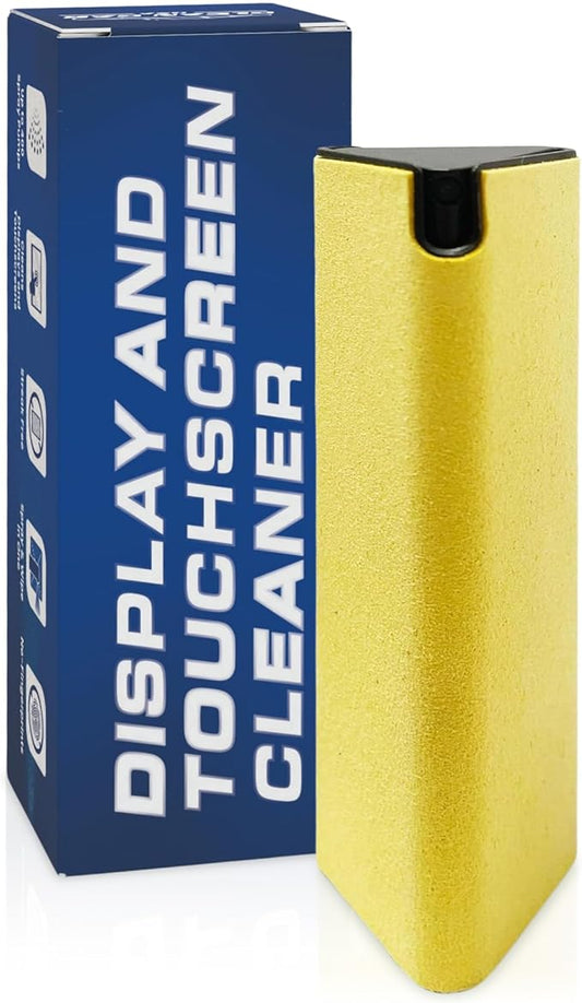 Car Screen Cleaner Spray And Wipe, 2-in-1 Spray and Microfiber Cloth Touch Screen Cleaner For Car Display, Cell Phone, Laptop, IPad, IPhone, Macbook Air, Computer (Yellow)