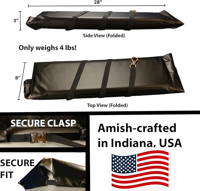Bucket Truck Parts Folding Hard Top Bucket Cover, Space-saving Foldable Hard Cover that Hold Up Even If Water Pools, Nylon Strap with Buckle for Quick Fastening, Fits 2 Man Bucket (28"x51")