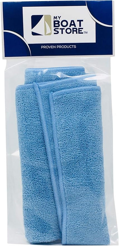 Bundle Includes 16 Ounce Bottles of Imar 301 Strataglass Cleaner, 302 Polish, 401 Yacht Soap with 1 Microfiber Detailing Cloth (4 Total Items)