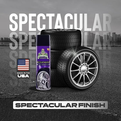 Cristal Products Untouchable Tire Shine Spray – Long-Lasting Wet Tire Finish for Deep Gloss & Protection – Waterproof Tire Shine, Easy Application, Premium Tire Cleaner Shine 8oz (2PK)