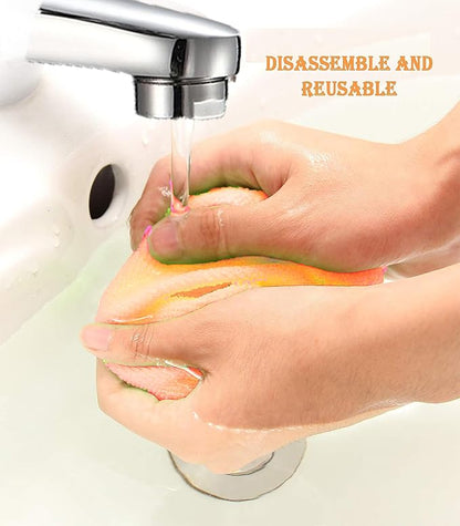 Windshield Cleaning Tool with Reusable Microfiber Pads Glass Wiper Kit, Extendable Handle Car Window Cleaner (1, Orange)