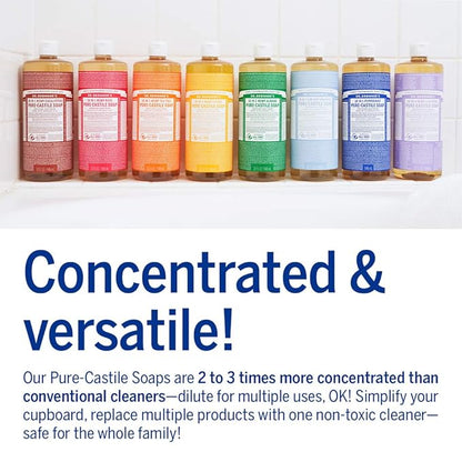 Dr. Bronner's Magic Soap-Pure-Castile Liquid Soap (Citrus, 32oz, 2-Pack)-Regenerative Organic Certified Oils, 18-in-1 Uses: Body, Hair, Laundry, Pets & Dishes, Concentrated, Vegan, Non-GMO